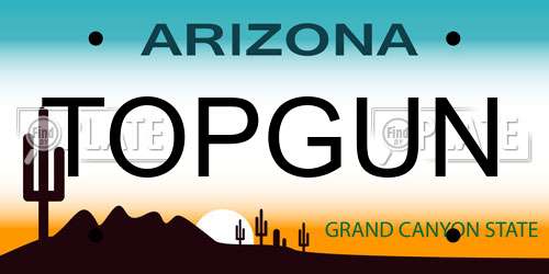 TOPGUN Arizona License Plate