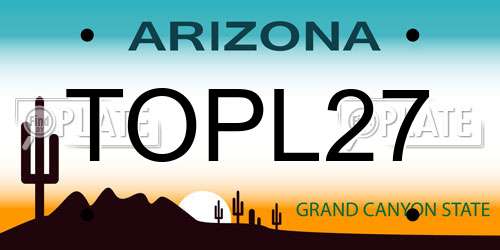 TOPL27 Arizona License Plate