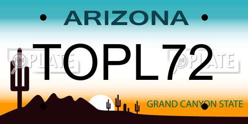 TOPL72 Arizona License Plate