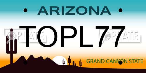 TOPL77 Arizona License Plate