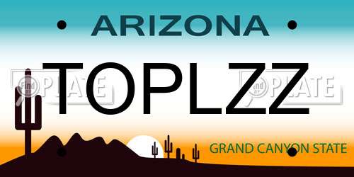 TOPLZZ Arizona License Plate