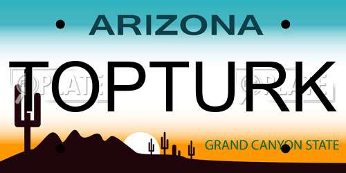 TOPTURK Arizona License Plate
