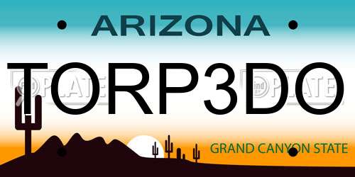 TORP3DO Arizona License Plate