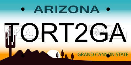 TORT2GA Arizona License Plate