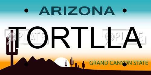 TORTLLA Arizona License Plate