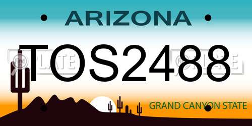 TOS2488 Arizona License Plate