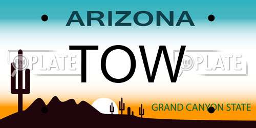 TOW Arizona License Plate