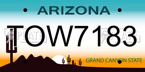 TOW7183 Arizona License Plate