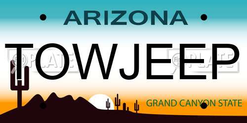 TOWJEEP Arizona License Plate
