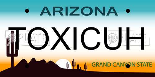 TOXICUH Arizona License Plate
