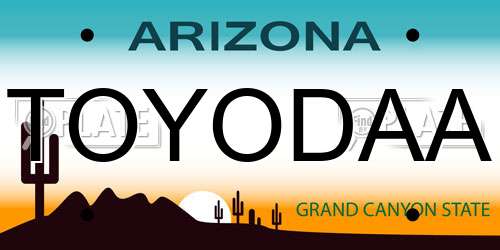 TOYODAA Arizona License Plate