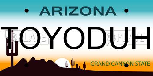 TOYODUH Arizona License Plate