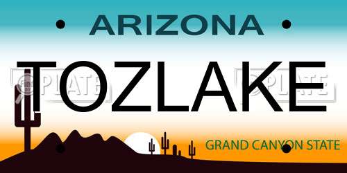 TOZLAKE Arizona License Plate