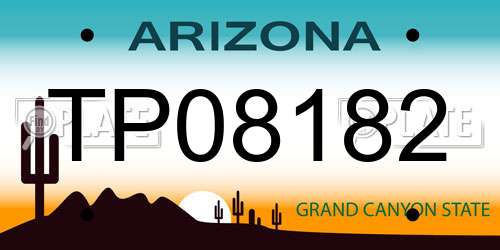 TP08182 Arizona License Plate
