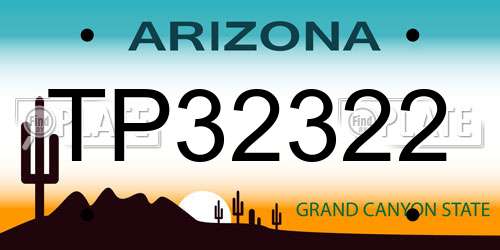 TP32322 Arizona License Plate