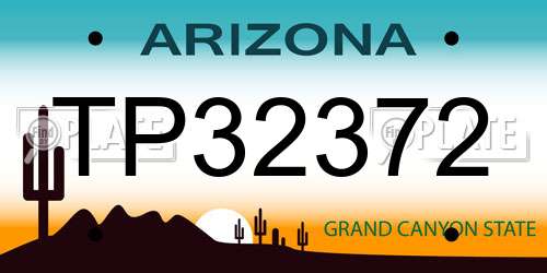 TP32372 Arizona License Plate
