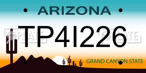 TP4I226 Arizona License Plate