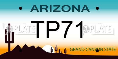 TP71 Arizona License Plate
