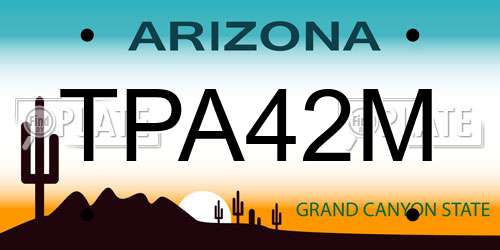 TPA42M Arizona License Plate