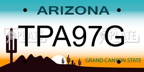TPA97G Arizona License Plate