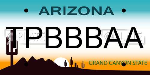 TPBBBAA Arizona License Plate