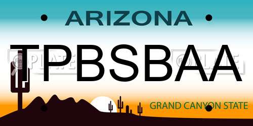 TPBSBAA Arizona License Plate