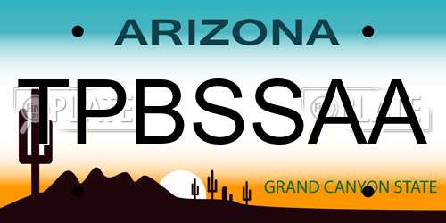 TPBSSAA Arizona License Plate