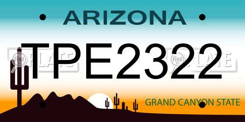 TPE2322 Arizona License Plate