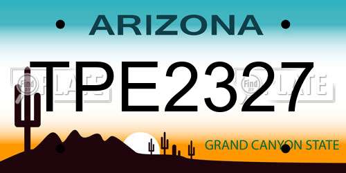 TPE2327 Arizona License Plate