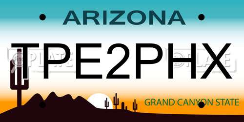 TPE2PHX Arizona License Plate