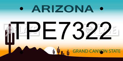 TPE7322 Arizona License Plate