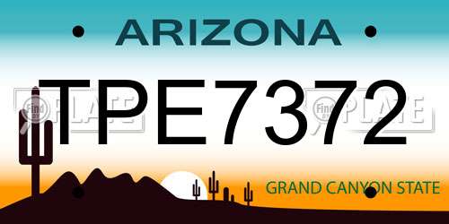 TPE7372 Arizona License Plate