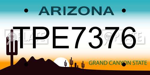 TPE7376 Arizona License Plate