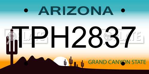 TPH2837 Arizona License Plate