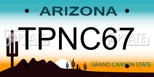 TPNC67 Arizona License Plate