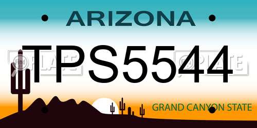 TPS5544 Arizona License Plate