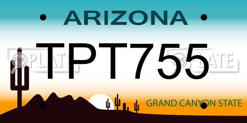 TPT755 Arizona License Plate