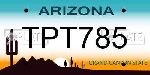 TPT785 Arizona License Plate
