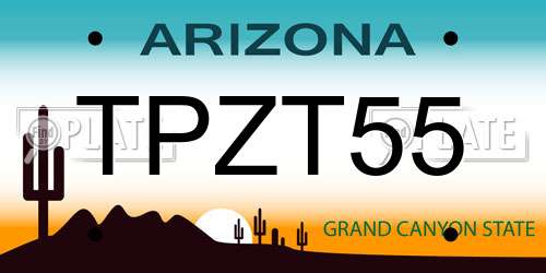 TPZT55 Arizona License Plate