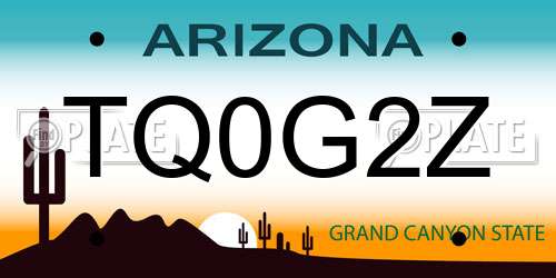 TQ0G2Z Arizona License Plate