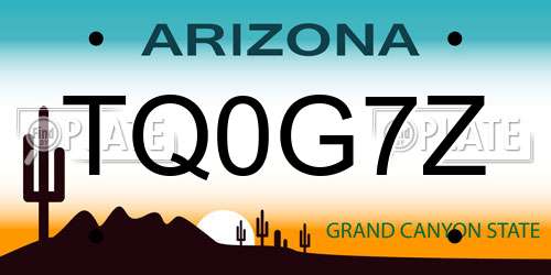 TQ0G7Z Arizona License Plate