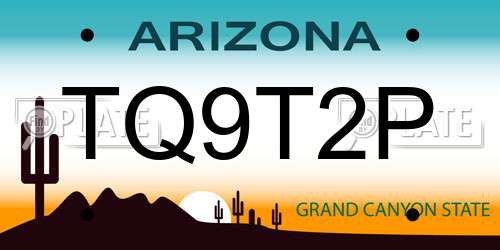TQ9T2P Arizona License Plate