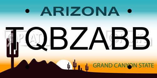 TQBZABB Arizona License Plate