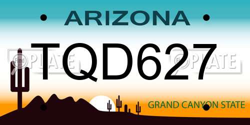 TQD627 Arizona License Plate