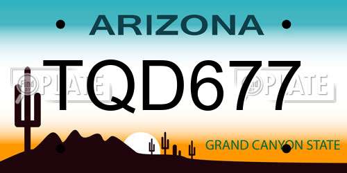 TQD677 Arizona License Plate