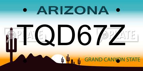 TQD67Z Arizona License Plate