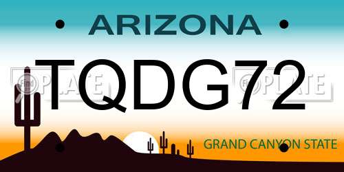TQDG72 Arizona License Plate