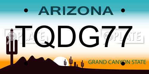 TQDG77 Arizona License Plate