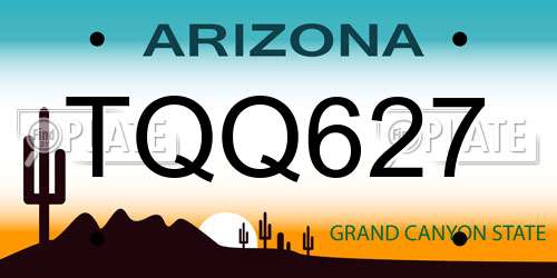 TQQ627 Arizona License Plate