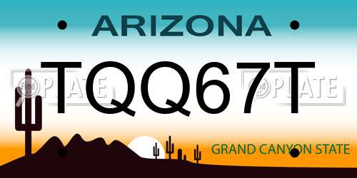 TQQ67T Arizona License Plate